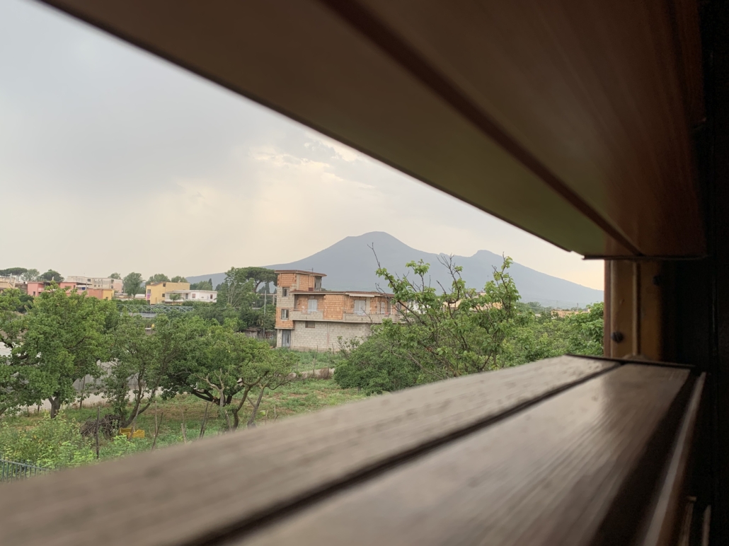 The view of Mt. Vesuvius from the PARP:PS apartments.