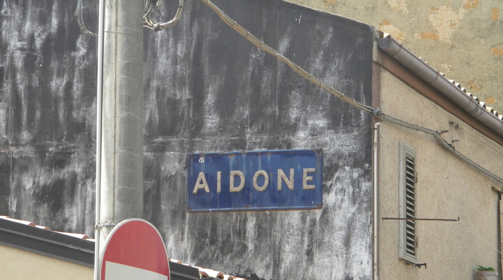 Aidone street sign.