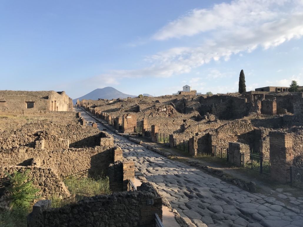 View to the north from VIII.7 and I.1 at Pompeii.